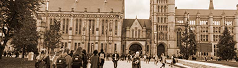 Sepia photo of our Brunswick Building with people walking towards the entrance