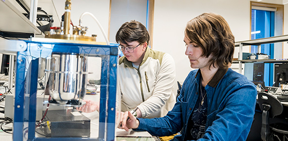Students conducting a physics experiment