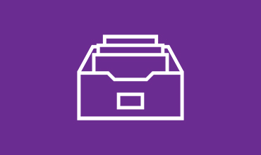 icon of a box of papers on a purple background
