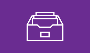 icon of a box of papers on a purple background