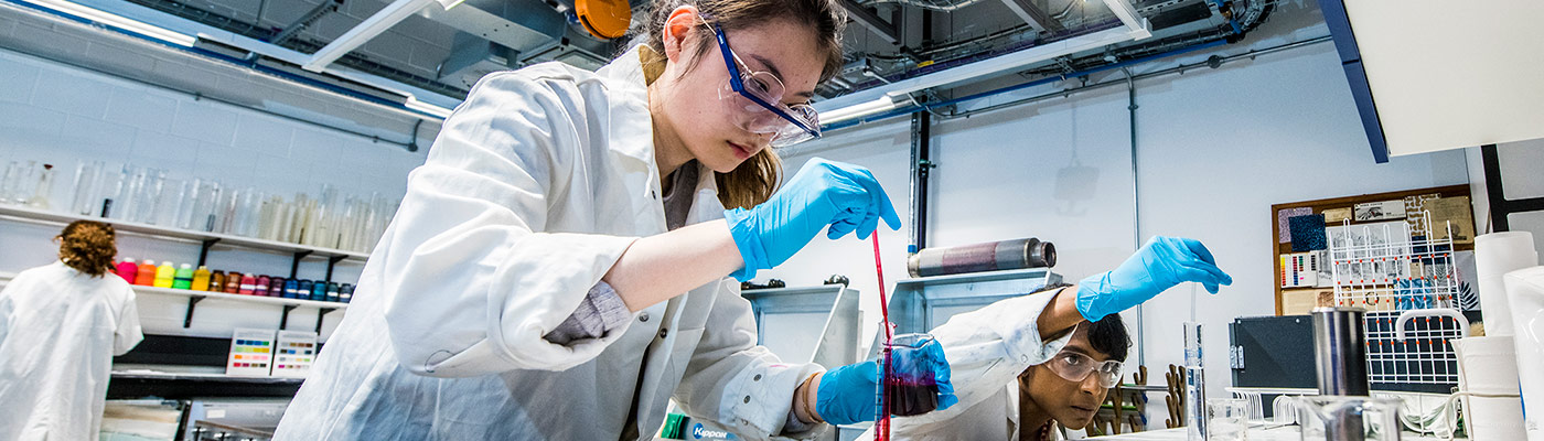 two students in a lab