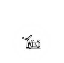 Laboratory equipment and industrial plant icon.