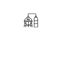 Hydrogen tank and storage containers icon.