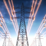 Electricity flowing through pylons 