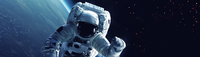 Astronaut floating in space. 