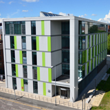 Building exterior with blue sky