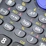 Close up of a calculator keyboard