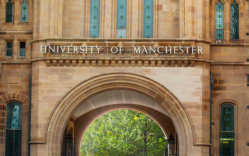 The University of Manchester arch from Oxford Road